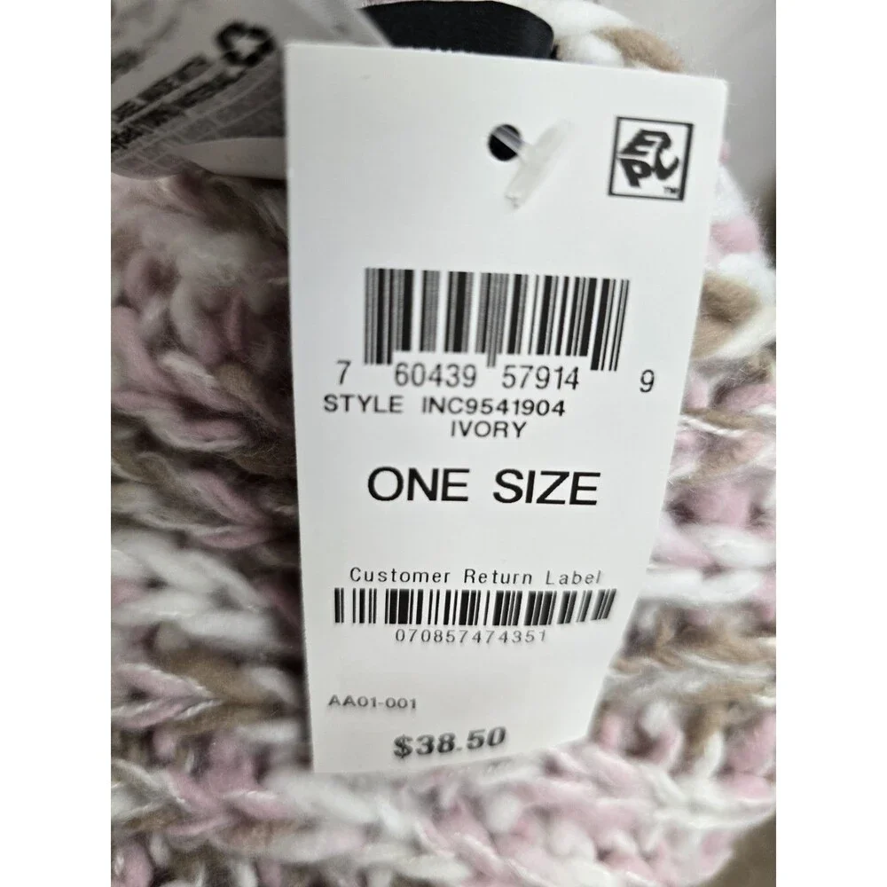 INC Women's Multicolor Knit Rectangle Scarf, 80” X 9” Stretch Fabric